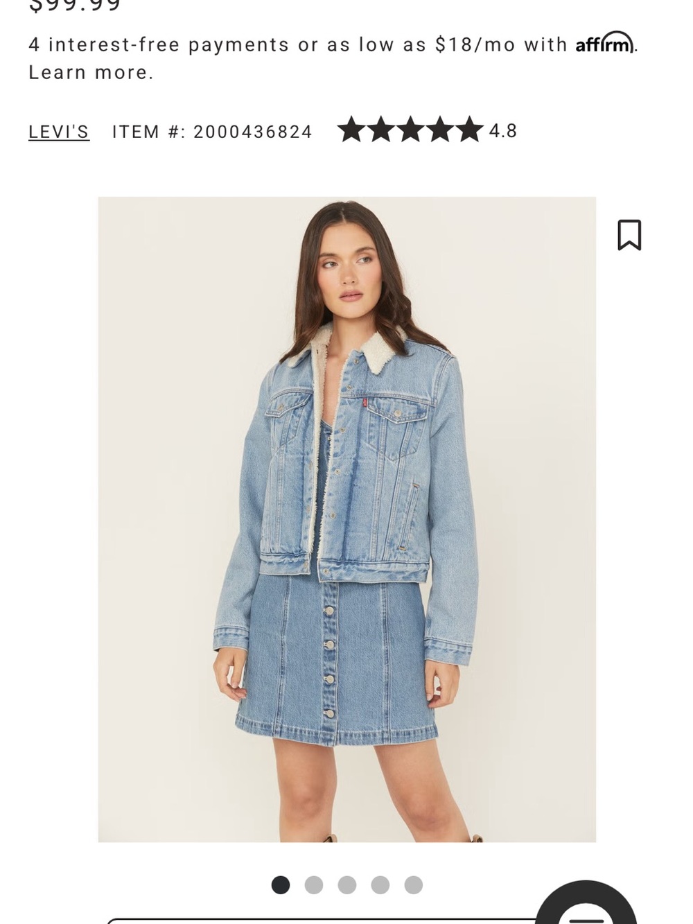 Levi's Light Blue Denim Jacket with White Sherpa Inside. Like new!